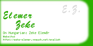 elemer zeke business card