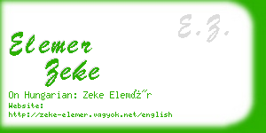 elemer zeke business card